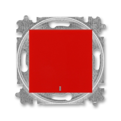 Выключатель 1-кл. с лампой подсветки ABB Levit (красный/дымчатый черный)