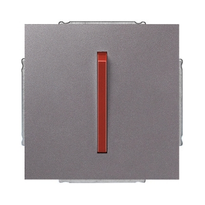 Выключатель 1-кл. кнопка ABB Neo Tech (сталь / терракота)