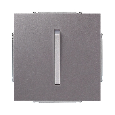 Выключатель 1-кл. кнопка ABB Neo Tech (сталь / титан)