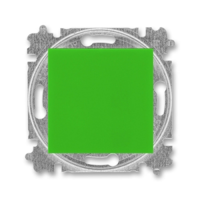 Выключатель 1-кл. кнопка ABB Levit (зеленый/дымчатый черный)