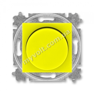 LED-диммер поворотный 2-100 Вт/ВА ABB Levit (желтый/дымчатый черный)