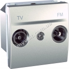 Розетка TV+R одиночная 2 модуля Schneider Electric Unica (алюминий) - catalog
