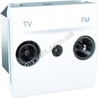 Розетка TV+R оконечная 2 модуля Schneider Electric Unica (белый) - catalog