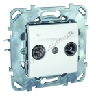 Розетка TV+R оконечная 2 модуля Schneider Electric Unica (белый) - catalog