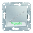 Выключатель 1-кл. кнопка надпись с подсв. Schneider Electric Sedna (алюминий) - catalog
