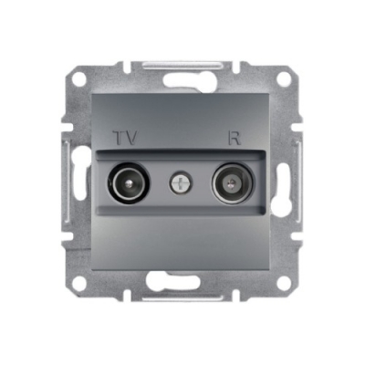 Розетка TV+R проходная 8 dB Schneider Electric Asfora (сталь)