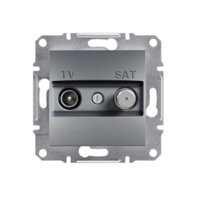 Розетка TV+SAT индивидуальная 1 dB Schneider Electric Asfora (сталь)