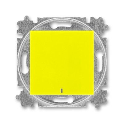 Выключатель 1-кл. с лампой подсветки ABB Levit (желтый/дымчатый черный)
