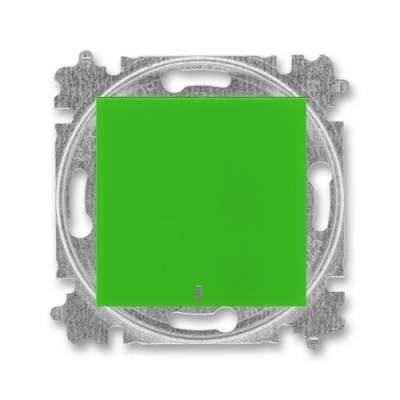 Выключатель 1-кл. с лампой подсветки ABB Levit (зеленый/дымчатый черный)