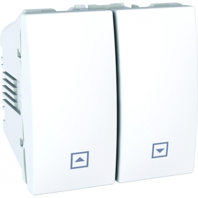 Выключатель для жалюзи кнопка эл. блок. 10 A 2 модуля Schneider Electric Unica (белый)