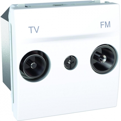 Розетка TV+R одиночная 2 модуля Schneider Electric Unica (белый)