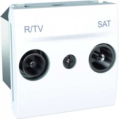 Розетка TV-R/SAT оконечная 2 модуля Schneider Electric Unica (белый)