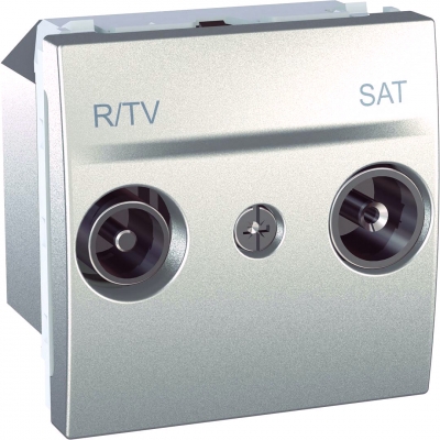 Розетка TV-R/SAT оконечная 2 модуля Schneider Electric Unica (алюминий)