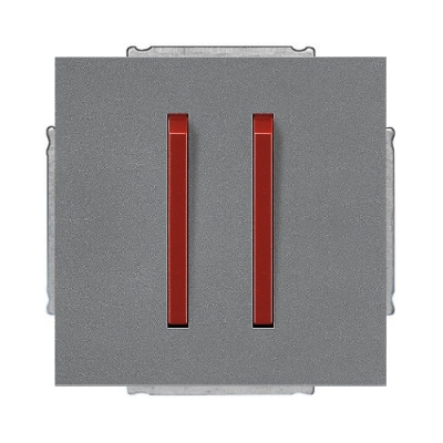 Выключатель 2-кл. проходной ABB Neo Tech (сталь / терракота)