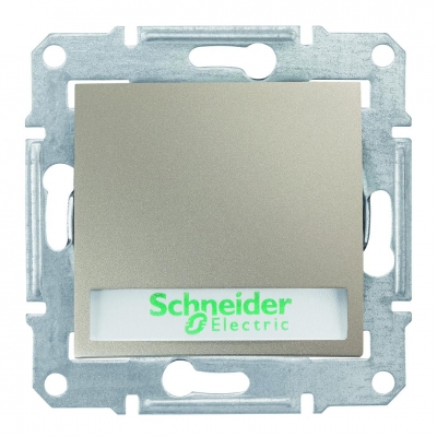 Выключатель 1-кл. кнопка надпись с подсв. Schneider Electric Sedna (титан)