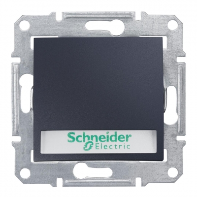 Выключатель 1-кл. кнопка надпись с подсв. Schneider Electric Sedna (графит)