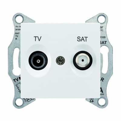 Розетка TV+SAT проходная 8 dB Schneider Electric Sedna (белый)