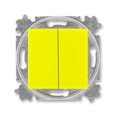 Выключатель 2-кл. проходной ABB Levit (желтый/дымчатый черный)