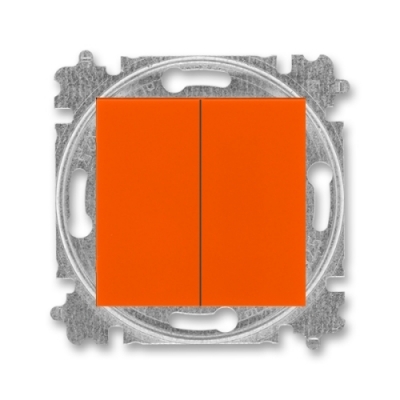 Выключатель 2-кл. проходной ABB Levit (оранжевый/дымчатый черный)
