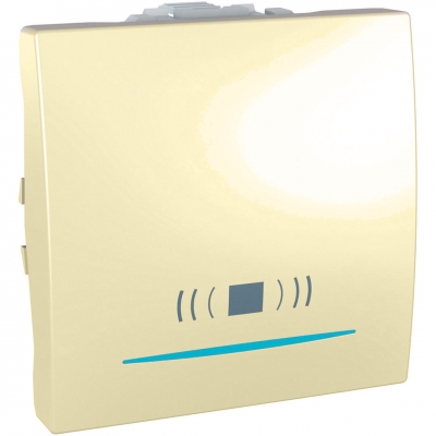 Выключатель 1-кл. кнопка ЗВОНОК с подсветкой 10 A 2 модуля Schneider Electric Unica (слоновая кость)