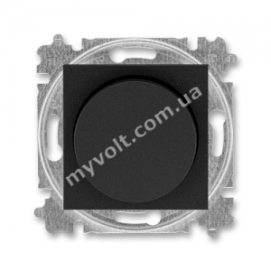 LED-диммер поворотный 2-100 Вт/ВА ABB Levit (oникс/дымчатый черный)