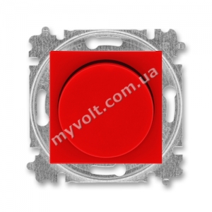 LED-диммер поворотный 2-100 Вт/ВА ABB Levit (красный/дымчатый черный)