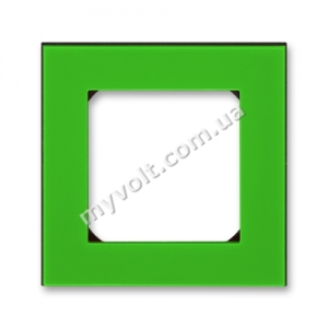 Рамка 1 пост ABB Levit (зеленый/дымчатый черный)