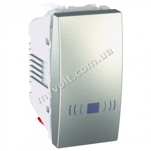 Выключатель 1-кл. кнопка ЗВОНОК 10 A 1 модуль Schneider Electric Unica (алюминий)