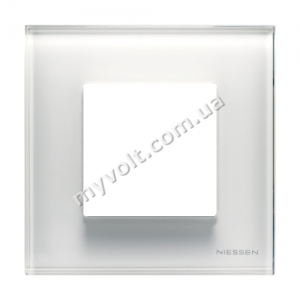 Рамка 1 пост ABB Zenit (стекло белое)